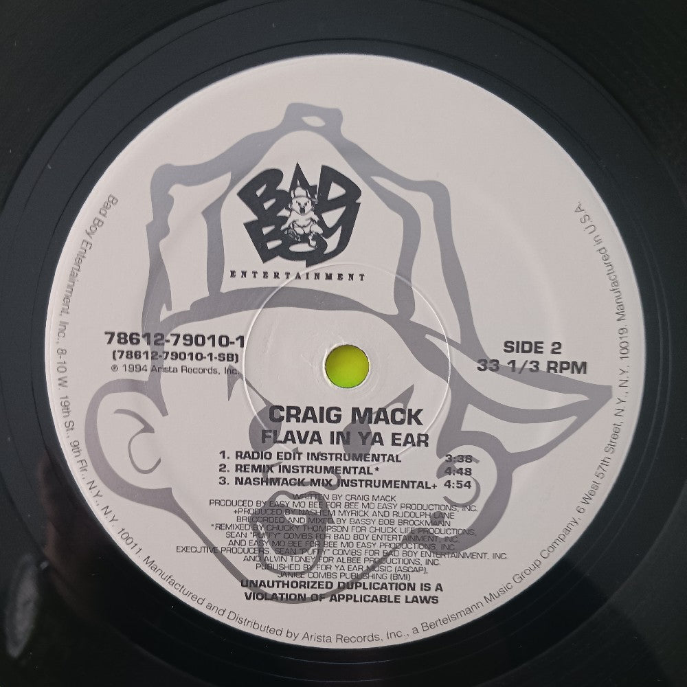 Craig Mack - Flava In Ya Ear (Remix) 12" - 1994 - 78612-79010-1 - VG++ - Vinyl