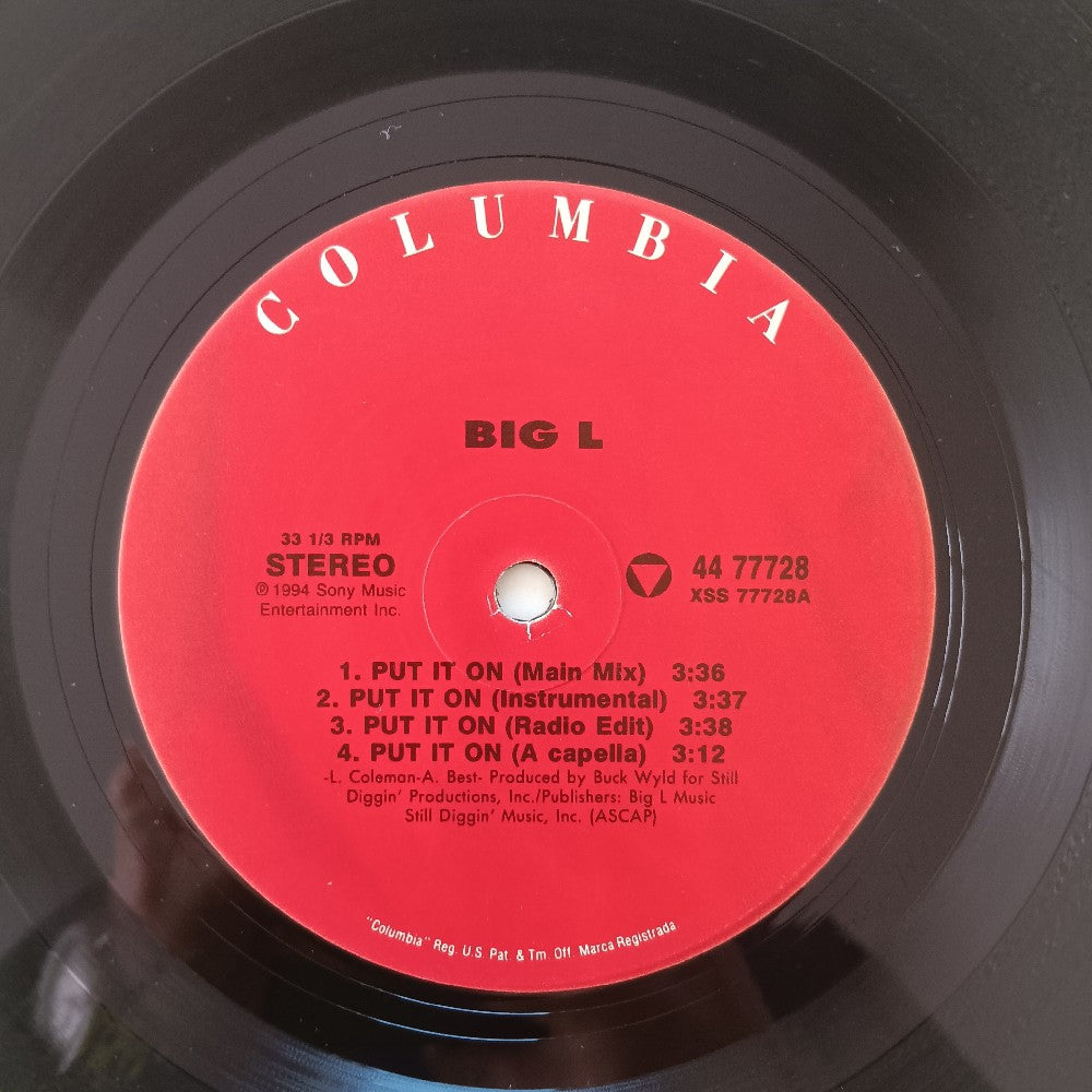 Big L - Put It On 12" - 1995 - 44 77728 - Used - VG+ - Vinyl