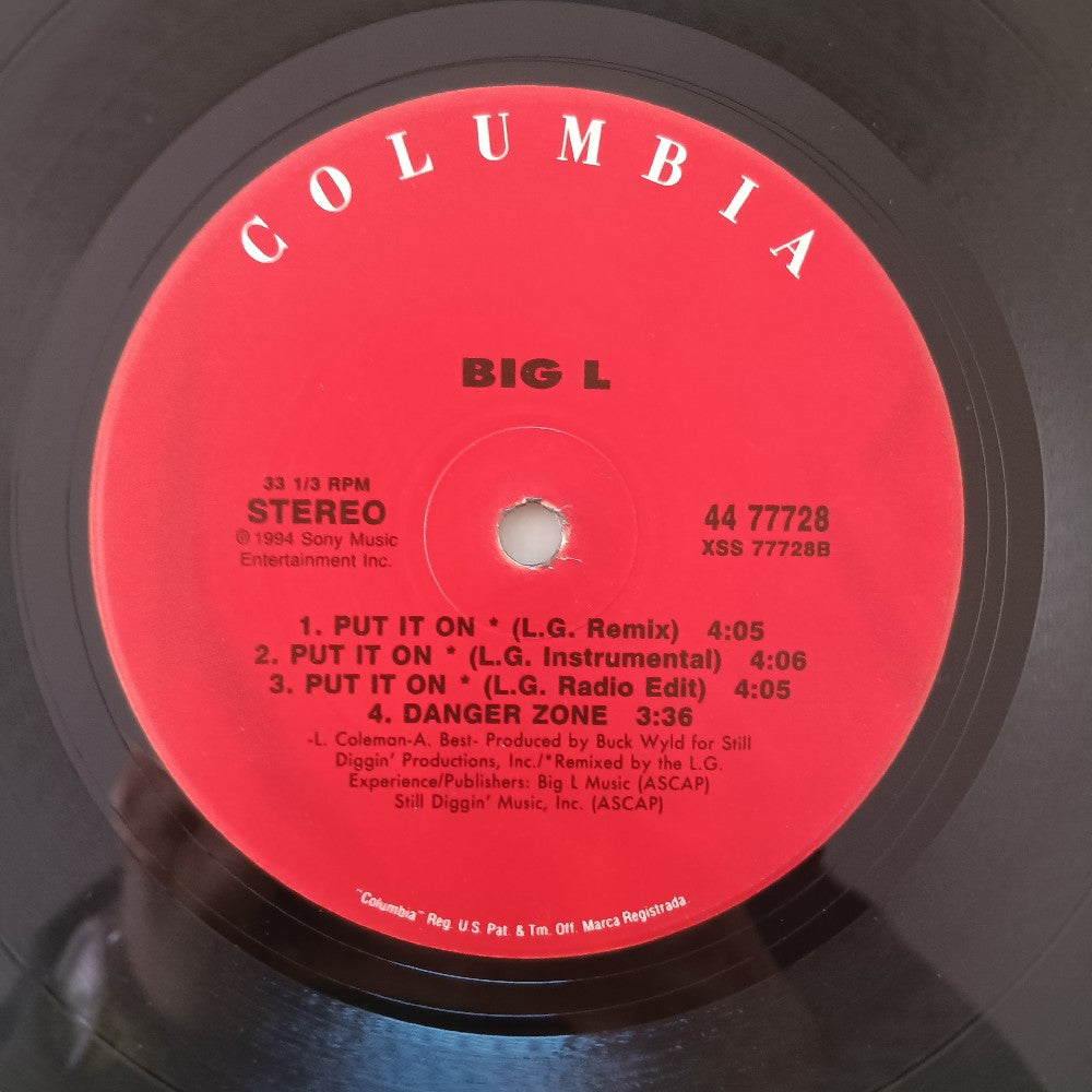 Big L - Put It On 12" - 1995 - 44 77728 - Used - VG+ - Vinyl