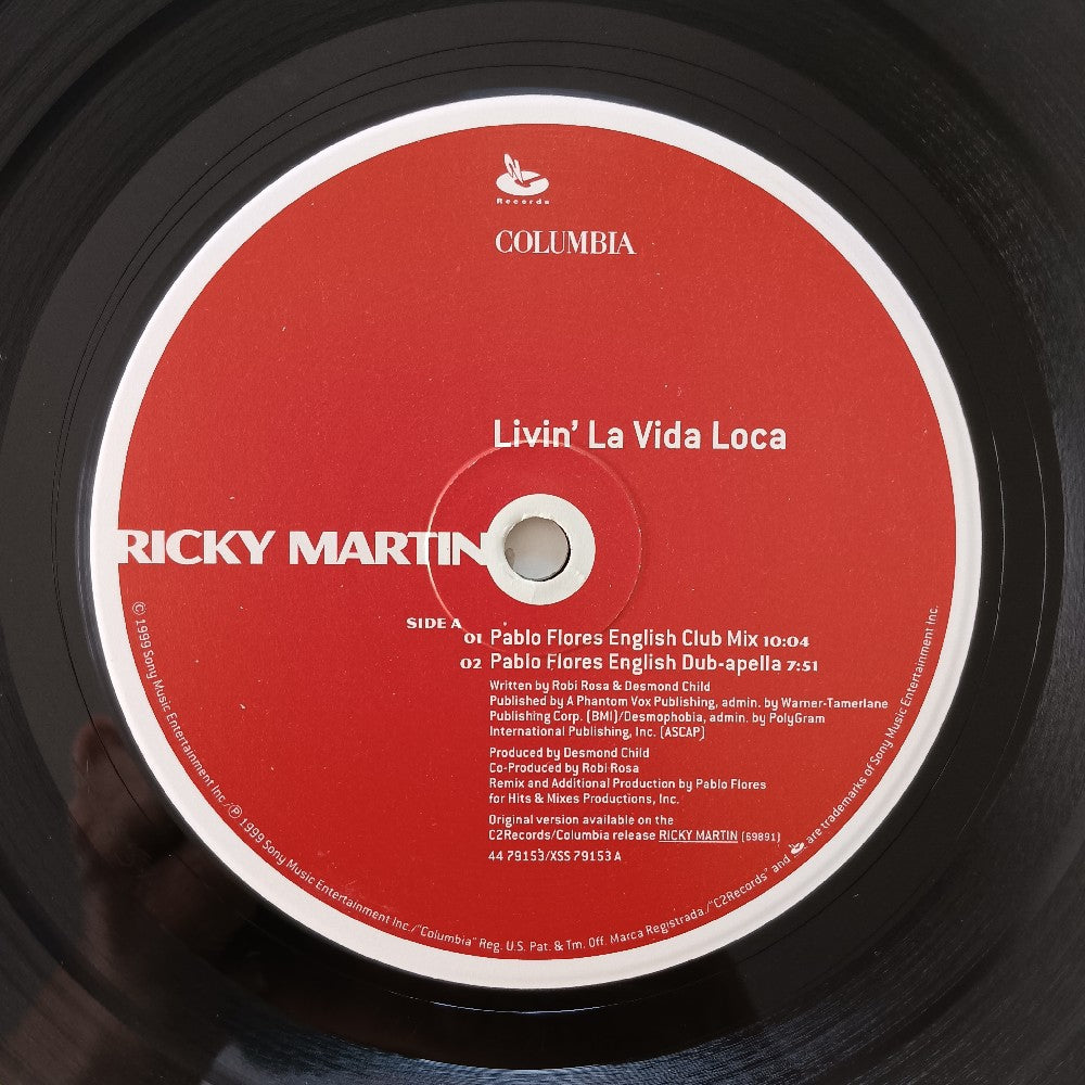Ricky Martin - Livin' La Vida Loca 12" - 1999 - 44 79153 - Used - VG++ - Vinyl