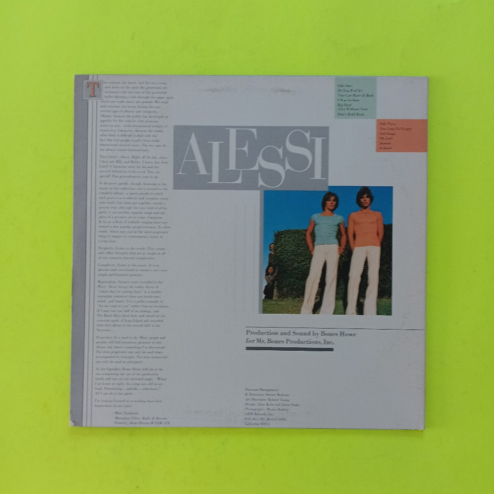 Alessi - Alessi / Self Titled - 1977 - SP 4608 - Used - VG++ - Vinyl