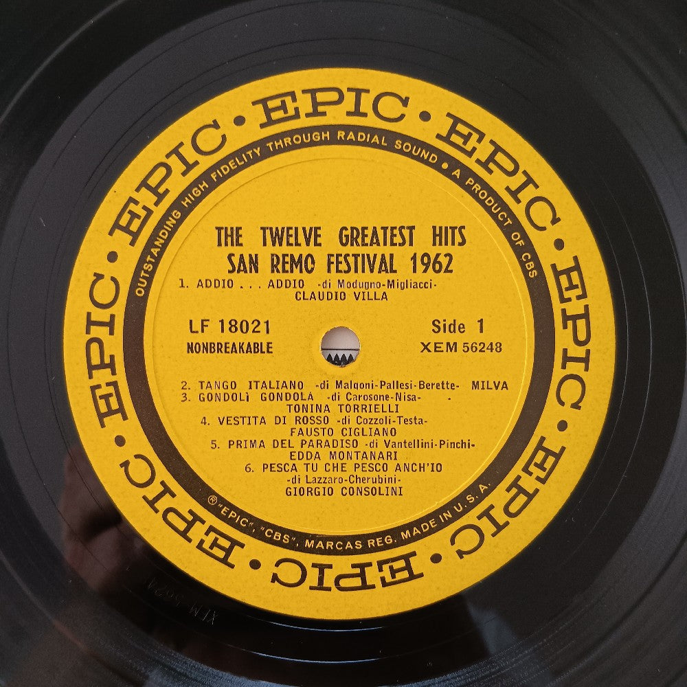 Various - San Remo Festival 1962 12 Greatest Hits - 1962 - LF 18021 - Used - VG++ - Vinyl