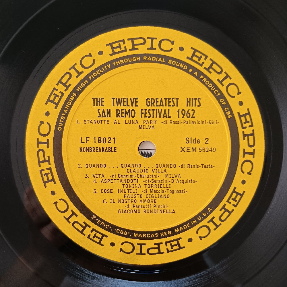 Various - San Remo Festival 1962 12 Greatest Hits - 1962 - LF 18021 - Used - VG++ - Vinyl