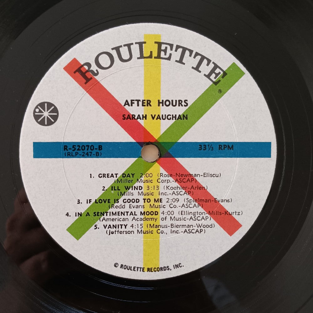 Sarah Vaughan - After Hours MONO - 1962 - R 52070 - Used - VG++ - Vinyl