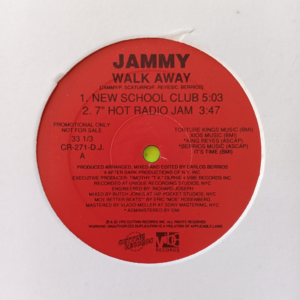 Jammy - Walk Away 12" PROMO - 1992 - CR-271-DJ - Used - VG++ - Vinyl
