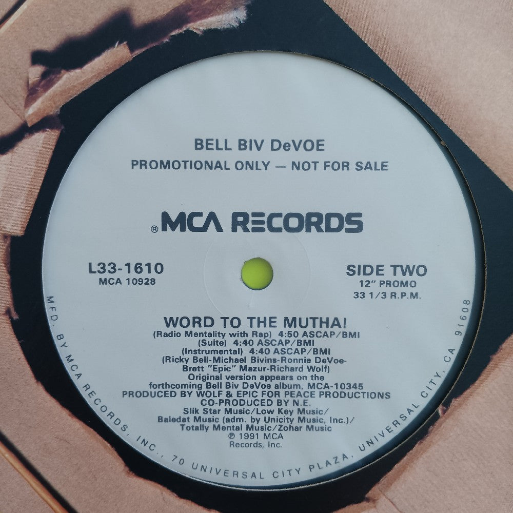 Bell Biv DeVoe - Word To The Mutha! 12" - 1991 - L33-1610 - Used - EX - Vinyl