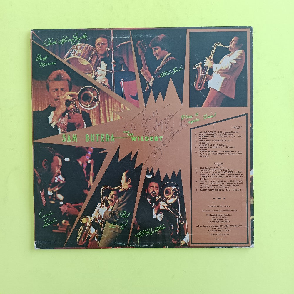 Sam Butera & The Wildest - Play It Again Sam SIGNED - 1980 - PB 1002 - Used - VG++ - Vinyl