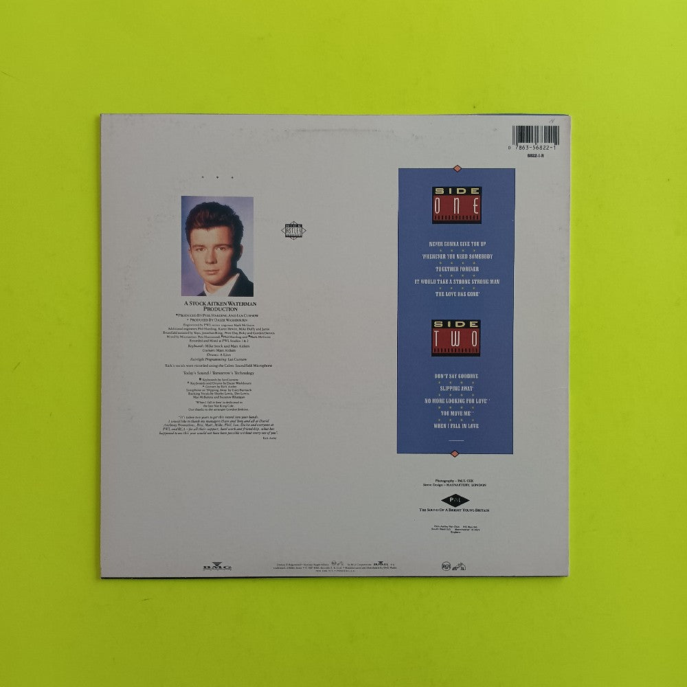 Rick Astley - Whenever You Need Somebody - 1987 - 6822-1-R - Used - VG++ - Vinyl