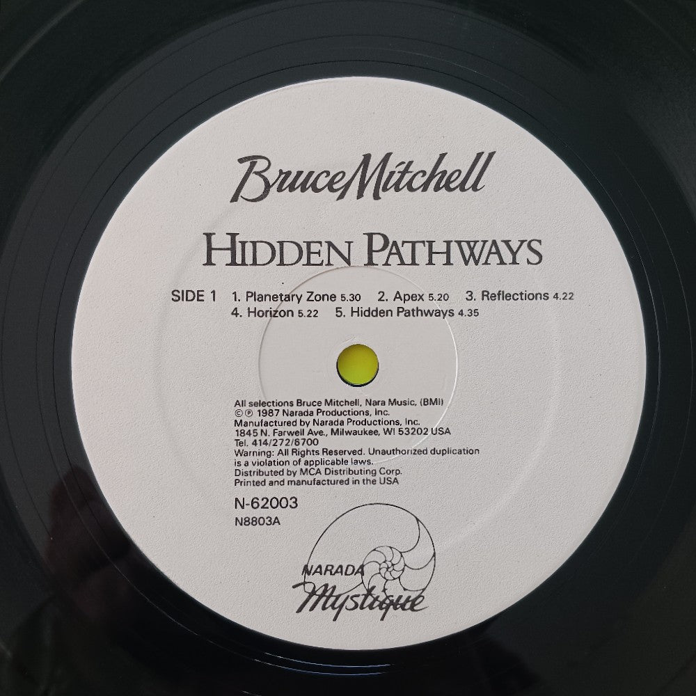 Bruce Mitchell  - Hidden Pathways PROMO - 1987 - N-62003 - Used - VG++ - Vinyl