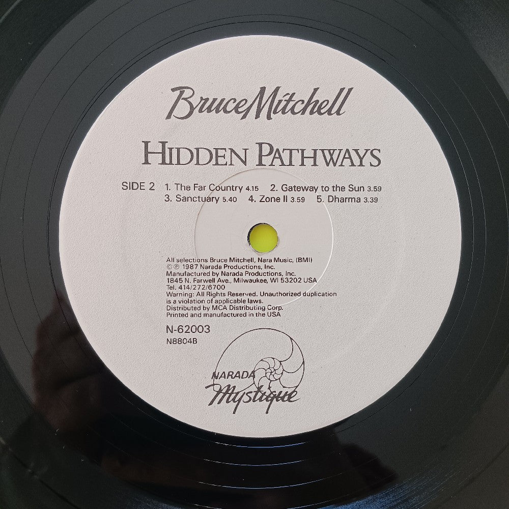 Bruce Mitchell  - Hidden Pathways PROMO - 1987 - N-62003 - Used - VG++ - Vinyl