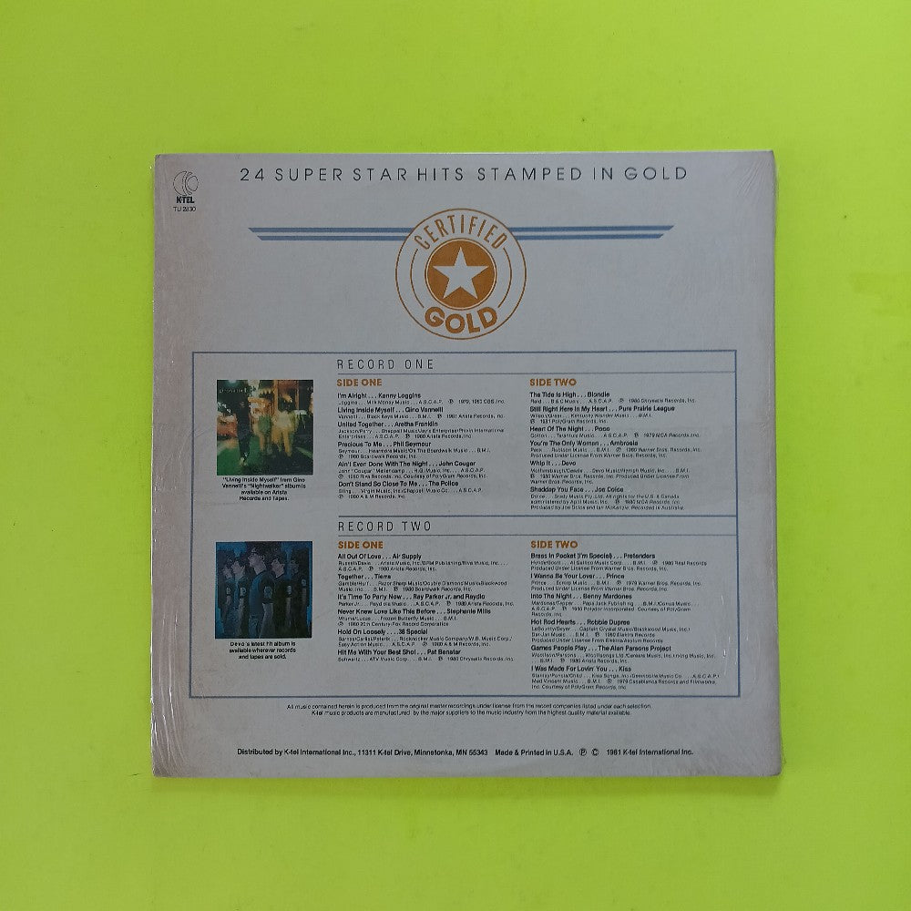K Tel Various - Certified Gold 2LP SHRINK - 1980 - TU 2830 - Used - VG++ - Vinyl