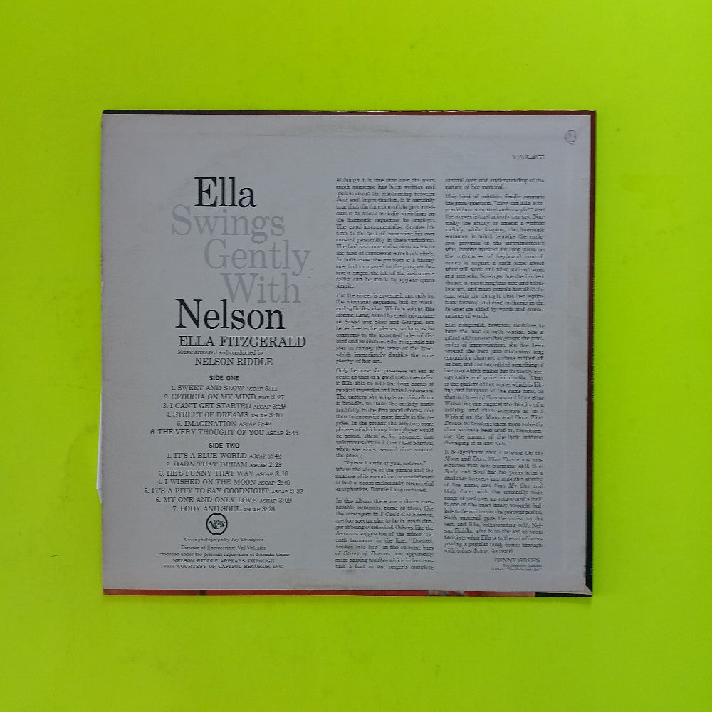 Ella Fitzgerald & Nelson Riddle - Ella Swings Gently With Nelson MONO - 1962 - V-4055 - Used - VG++ - Vinyl