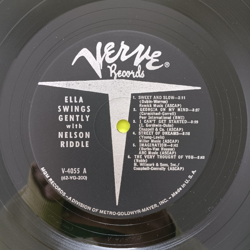 Ella Fitzgerald & Nelson Riddle - Ella Swings Gently With Nelson MONO - 1962 - V-4055 - Used - VG++ - Vinyl