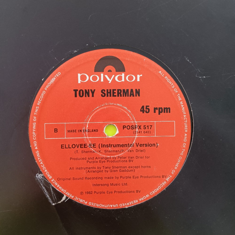 Tony Sherman - Ellovee-Ee 12" UK - 1982 - POSPX 517 - Used - VG+ - Vinyl